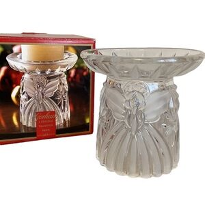 Gorham Pillar Candleholder Angels of Peace Crystal